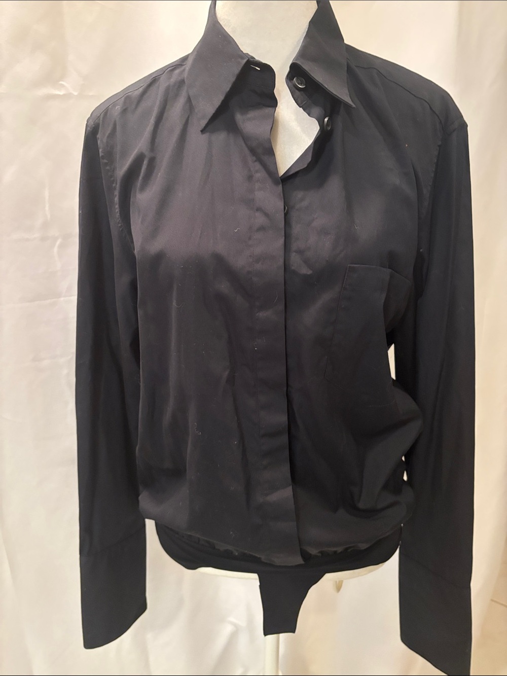 ALIX Women's Black Button Down Blouse Top - Bodysuit